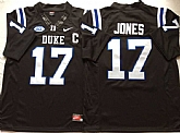 Duke Blue Devils 17 Daniel Jones Black College Football Jersey,baseball caps,new era cap wholesale,wholesale hats